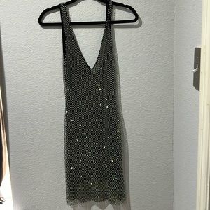 SLA the label rhinestone mini dress